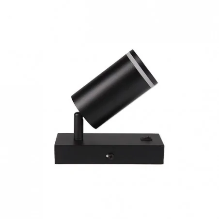 Kinkiety-do-salonu - czarny kinkiet do czytania ring gu10 0296 lvt 