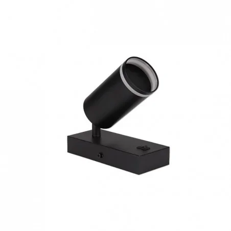 Kinkiety-do-salonu - czarny kinkiet do czytania ring gu10 0296 lvt 