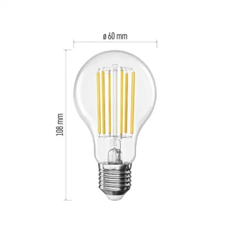 Gwint-trzonek-e27 - zf5168 żarówka led filament a60 e27 7,2w-100w 1521lm neutralna biel classic emos 
