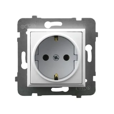 Gniazda-pojedyncze-podtynkowe - gniazdo pojedyncze z uziemieniem schuko białe gp-1us/m/00 aria ospel 