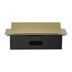 Gniazda-meblowe - płaskie gniazdo wpuszczane w blat z ładowarką usb mosiądz 2x2p+z or-ae-13109/br orno 