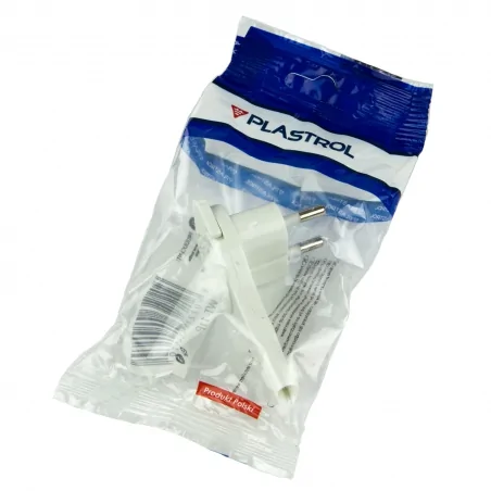 Rozgalezniki - wtyczka kątowa biała rozbieralna ultra płaska 6a 250v wt-11p plastrol 