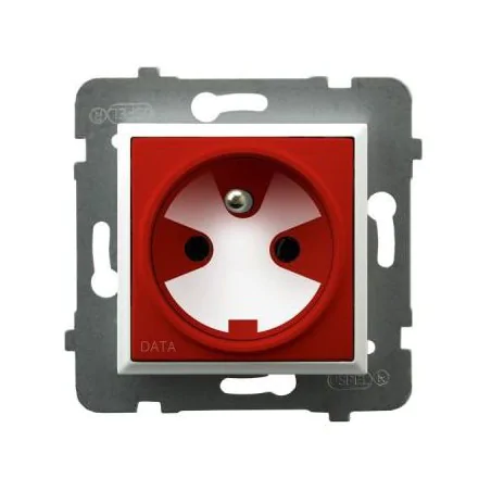 Gniazda-pojedyncze-podtynkowe - gniazdo pojedyncze z uziemieniem data z kluczem uprawniającym białe gp-1uzk/m/00/22 aria ospel 