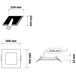 Panele-led - 324146 lampa podtynkowa - panel led 10w 4000k stała rigel polux-goldlux 