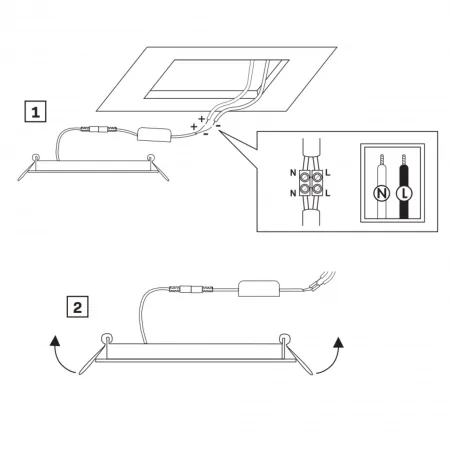 Panele-led - 324139 czarny panel led podtynkowy 4,8w 4000k rigel polux-goldlux 