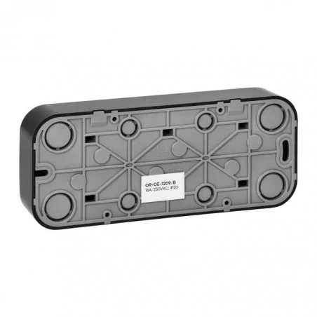 Gniazda-potrojne-natynkowe - or-oe-7209/b gniazdo potrójne czarne natynkowe 2p+z ip20 16a 230v ac todo orno 