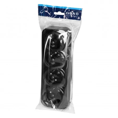 Gniazda-potrojne-natynkowe - or-oe-7210/b gniazdo poczwórne natynkowe 2p+z ip20 16a 230v ac czarny todo orno 