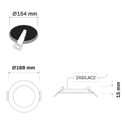 Panele-led - 324115 podtynkowa panel led okrągły o mocy 10w 4000k rigel polux-golglux 