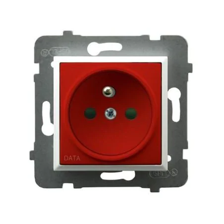 Gniazda-pojedyncze-podtynkowe - gniazdo pojedyncze z uziemieniem data i przesłonami torów prądowych białe gp-1uzdp/m/00/22 aria ospel 