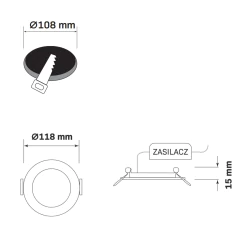 Panele-led - 324108 panel led okrągły czarny 4,8w 4000k natynkowy rigel polux-goldlux 