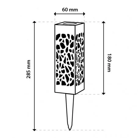 Lampy-solarne - lampa solarna wbijana w grunt ażurowy słupek do ogrodu prostokątny ciepłe światło azure lumsol1080 lumiled 