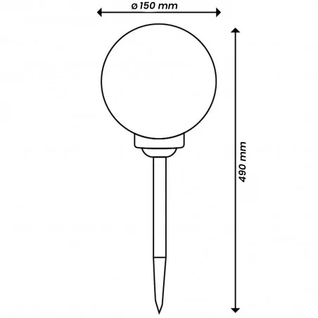 Lampy-solarne - atris solarna biała kula wbijana na czarnej nóżce 15cm zimne światło 6500k lumiled 