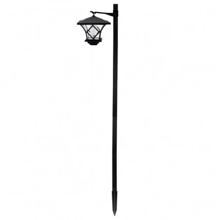 Lampy-solarne - wysoka czarna lampa ogrodowa solarna latarnia 3000k 150 cm ribes lumiled 