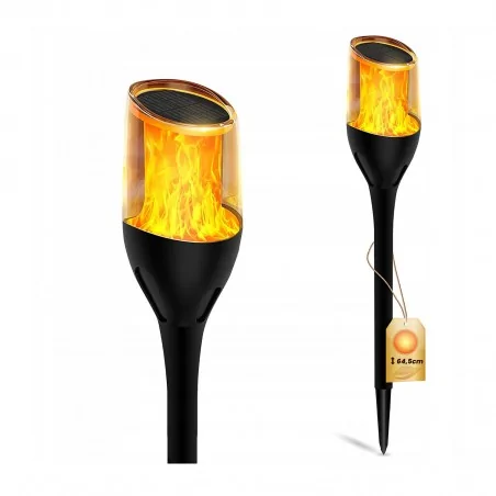 Lampy-solarne - lampa solarna lampka ogrodowa wbijana pochodnia imitująca płomień ignis lumsol1026 lumiled 