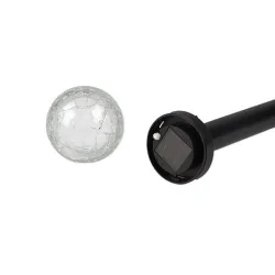 Lampy-solarne - wbijana lampka solarna led do ogrodu popękana kula 6cm zimne światło 3276 lvt 