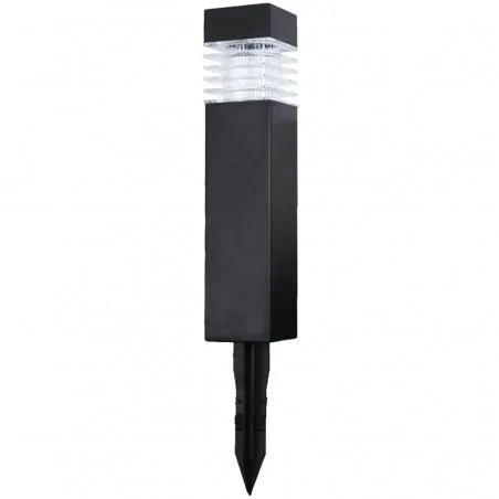 Lampy-solarne - lampka solarna do ogrodu kwadratowa czarny słupek 4000k naris lumiled 