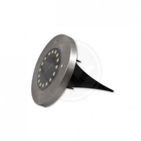 Lampy-solarne - zestaw 4 okrągłych lampek solarnych dogruntowych wbijanych 16led 6500k 2460 lvt 