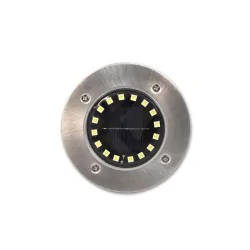 Lampy-solarne - zestaw 4 okrągłych lampek solarnych dogruntowych wbijanych 16led 6500k 2460 lvt 