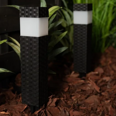 Lampy-solarne - lampka solarna do ogrodu kwadratowa czarna dekoracyjna 4000k pascal lumiled 