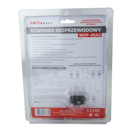 Dzwonki-do-drzwi-bezprzewodowe - dzwonek bezprzewodowy czarny 230v wdp-05a3 eura 