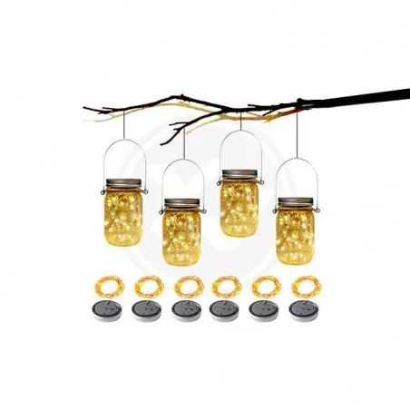 Ozdobne-oswietlenie-do-ogrodu - dekoracyjna lampka solarna led słoik wiszący z ciepłym światłem 3000k 0745 lvt 