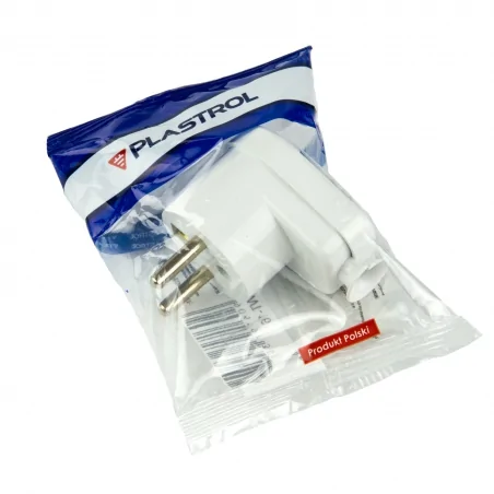 Rozgalezniki - biała wtyczka kątowa rozbieralna z uziemieniem 16a 2p+z wt-16 plastrol 