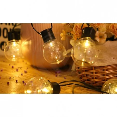 Swiecace-kule-i-girlandy - girlanda solarna led z ciepłym światłem 10 punktów świetlnych ip44 335cm 0736 lvt 