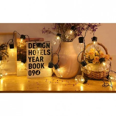 Swiecace-kule-i-girlandy - girlanda solarna led z ciepłym światłem 10 punktów świetlnych ip44 335cm 0736 lvt 