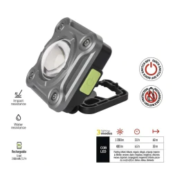 Naswietlacze-led-przenosne - p4543 naświetlacz led cob 1200lm powerbank 2000mah ładowalny emos 