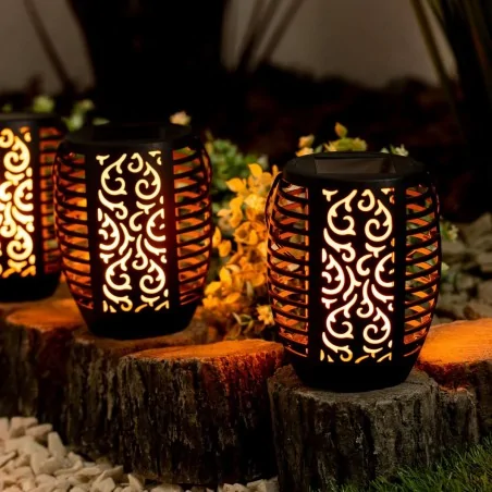 Lampy-solarne - lumsol1070 lampion solarny ażurowy do zawieszenia 1800k ignis lumiled 