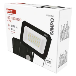 Naswietlacze-led-30w - zs2333 naświetlacz led 30w z czujnikiem pir neutralna biel simpo emos 