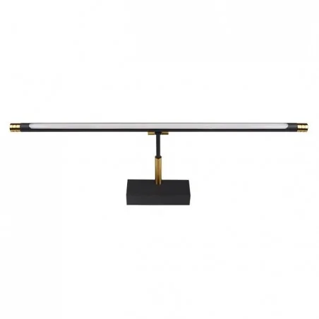 Kinkiety-do-salonu - czarno-złoty kinkiet led nad lustro 46cm 9w neutralne światło gemino ip20 lvt 