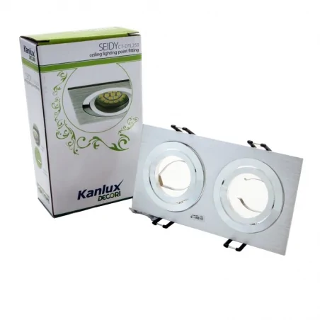 Oprawy-sufitowe-ruchome - oprawa halogenowa podwójna aluminium ct-dtl250-al seidy 18282 kanlux 