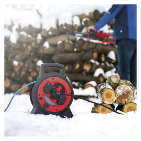 Przedluzacze-bebnowe - p08520w przedłużacz zwijany mrozoodporny 20m 3 gniazda niebieski 230v 1,5mm2 emos 