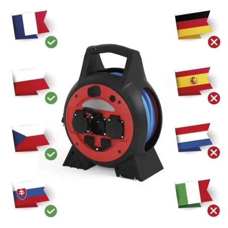 Przedluzacze-bebnowe - p08520w przedłużacz zwijany mrozoodporny 20m 3 gniazda niebieski 230v 1,5mm2 emos 