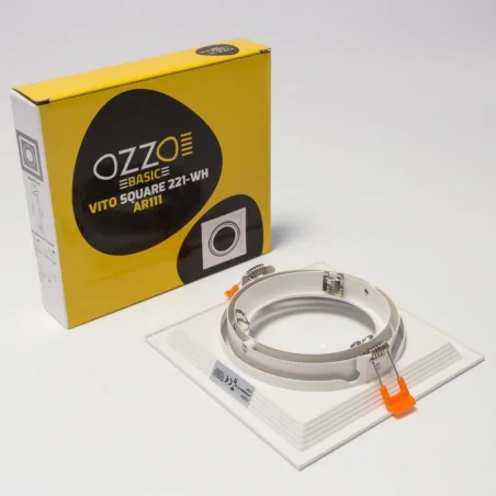Oprawy-sufitowe-ruchome - oprawa oświetleniowa biała kwadratowa vito square 221-wh ozzo 
