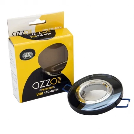 Oprawy-sufitowe-stale - oprawa sufitowa czarna stała szklana vidi-11g-b/ch ozzo 