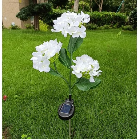 Lampy-solarne - lampa solarna biały sztuczny kwiat sunari fls-93 hortensje foreverlight 