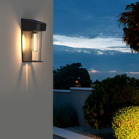 Kinkiety-solarne - eko0724 czarny kinkiet solarny led 3000k eno eko-light 