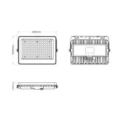 Lampy-solarne - eko9092 mocny naświetlacz solarny 100w 1300lm 6000k + pilot fokus eko-light 