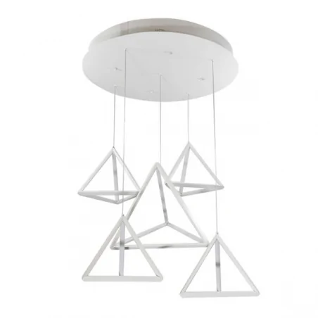 Lampy-sufitowe - nowoczesna lampa wisząca led trójkąty w kolorze białym 80w 3000k 310477 polux 