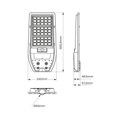Lampy-solarne - eko9094 latarnia solarna na pilota led 100w 1200lm 6000k via eko-light 