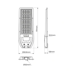 Lampy-solarne - eko9096 naświetlacz solarny uliczny led z pilotem 200w 2400lm 6000k via eko-light 