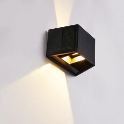 Kinkiety-solarne - eko9097 czarny kinkiet solarny led 50lm 3000k dwukierunkowy wings eko-light 