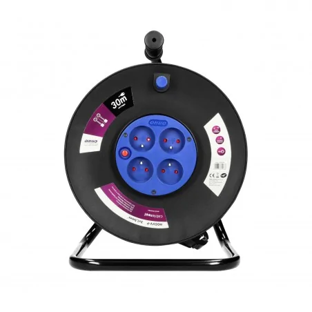 Przedluzacze-bebnowe - przedłużacz zwijany bębnowy 30m z wyłącznikiem termicznym+4 gniazda or-ae-13153/30m orno 