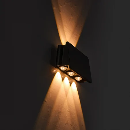 Kinkiety-solarne - eko9099 kinkiet elewacyjny solarny czarny led 50lm 3000k alf eko-light 