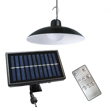 Lampy-solarne - eko9150 lampa wisząca z panelem solarnym led na pilota 4000k 80lm saturn eko-light 
