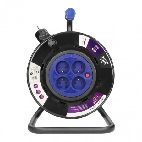 Przedluzacze-bebnowe - przedłużacz bębnowy zwijany 25m 4 gniazda+włącznik termiczny or-ae-13154/25m orno 