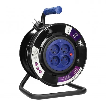 Przedluzacze-bebnowe - przedłużacz bębnowy zwijany 25m 4 gniazda+włącznik termiczny or-ae-13154/25m orno 