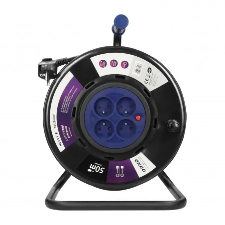 Przedluzacze-bebnowe - 50-metrowy przedłużacz bębnowy z 4 gniazdami z termikiem or-ae-13155/50m orno 